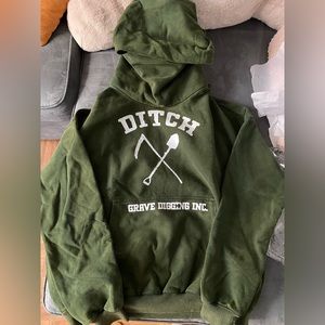 Ditch green neck hoodie